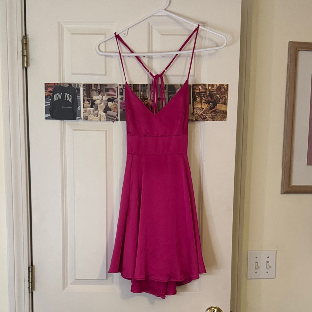 Lucy in the Sky Fuchsia Backless Dress